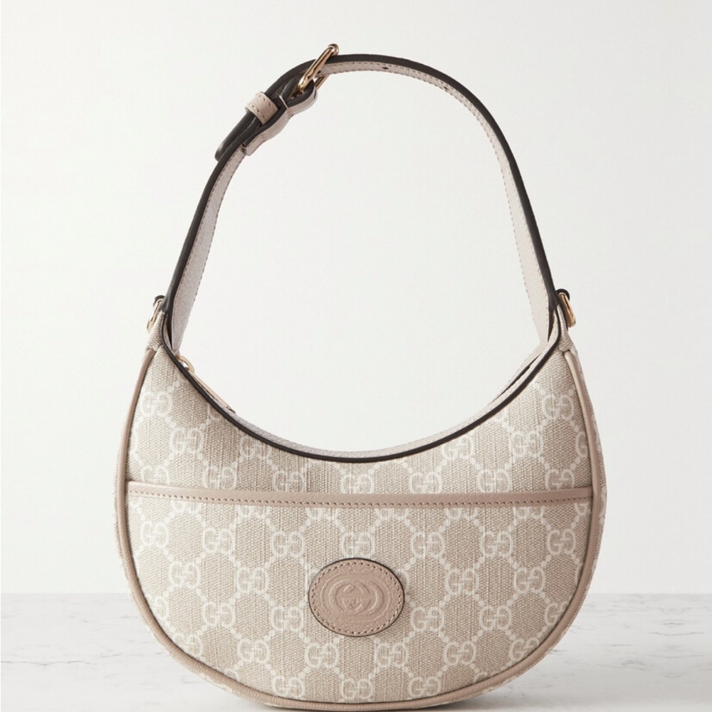 Gucci retro leather printed shoulder bag